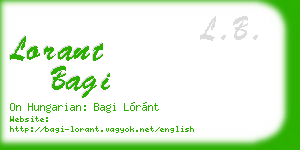 lorant bagi business card