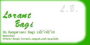 lorant bagi business card